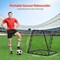 Black Portable Foldable Soccer Practice Net with Thick Iron Tube Frame and Adjustable Return Angle